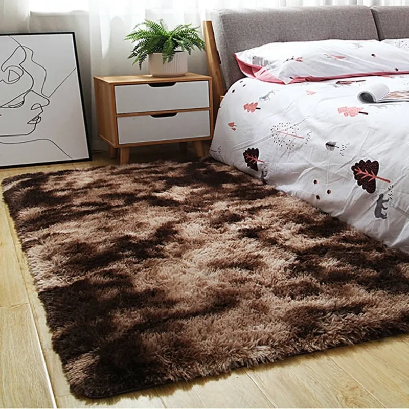 Dywan Shaggy Ombre 160x120 cm Do Salonu I Sypialni - Kawowy