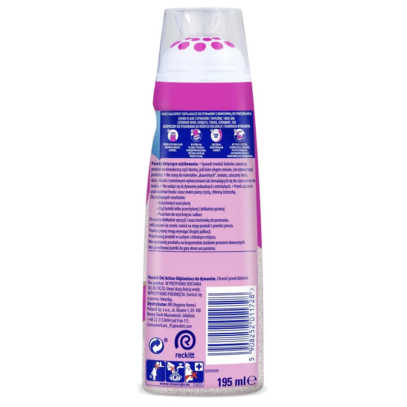 VANISH Oxi Action Odplamiacz Do Dywanów 195ml Z Dozownikiem
