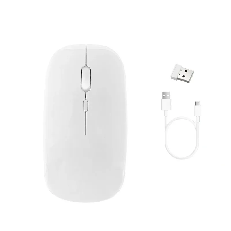 Myszka Bezprzewodowa Bluetooth 2.4G Sensor Optyczny - Biała