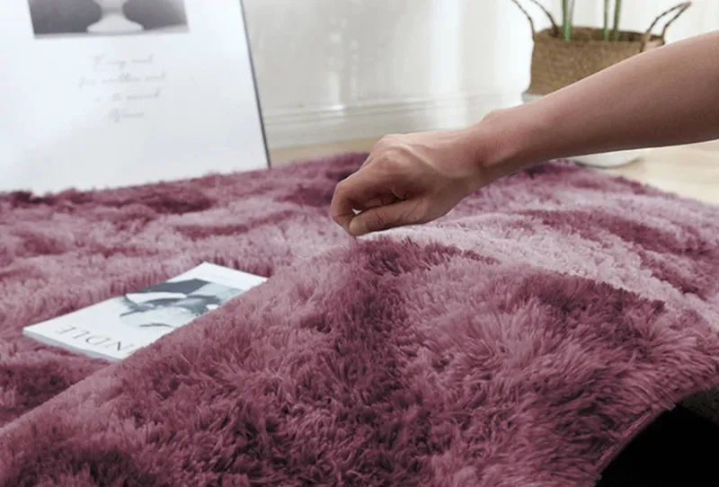 Dywan Okrągły Shaggy Ombre 120x120 cm Do Salonu - Czerwony