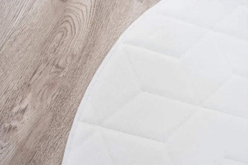 Dywan Okrągły Rabbit 150 cm Pluszowy Miękki - White