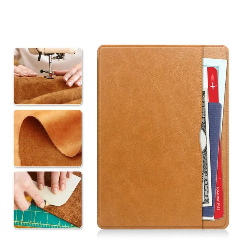 Etui Skórzane Lenovo Tab M11 10.95 Z Kieszeniami I Podstawką - Brązowe
