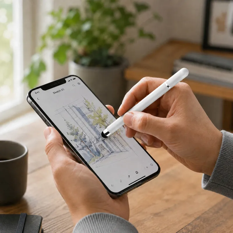 Rysik Stylus Pen Do Tabletu I Telefonu Dwustronny - Biały
