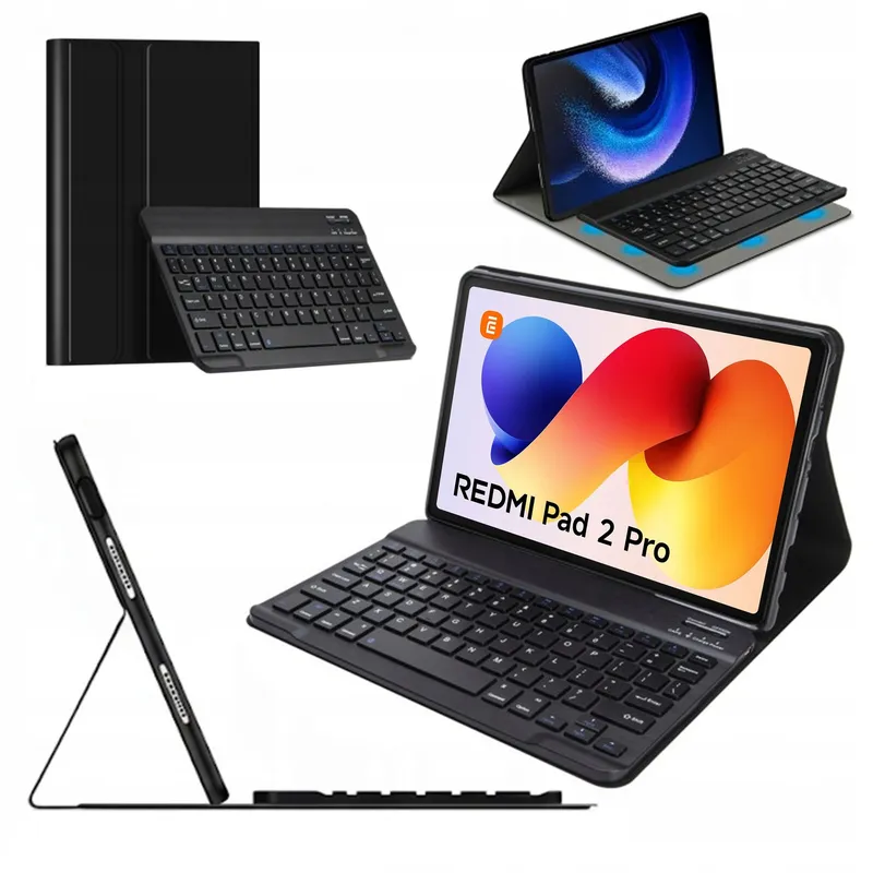 Etui Z Klawiaturą Bluetooth Do Redmi Pad 2 Pro 12.1 2025 - Czarne
