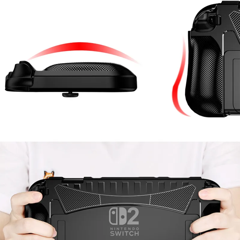 Etui Do Nintendo Switch 2 Soft TPU Ochronne Z Podstawką - Czarne