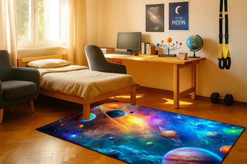Dywan Gamingowy 3D Galaktyka 170x120 cm - Nowoczesny Wzór 300x200 cm