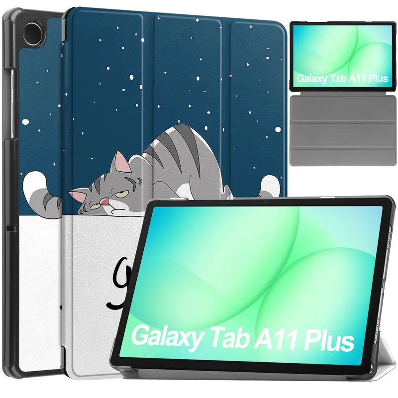 Etui Do SAMSUNG Galaxy Tab A11+ A9+ 10.9" Z Podstawką - Night Cat