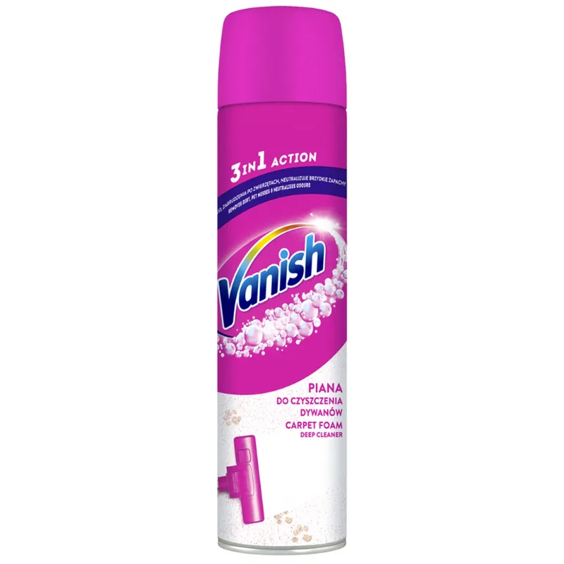 VANISH 3IN1 Action Pianka Odplamiacz Do Dywanów Wykładzin Tapicerki 600ml