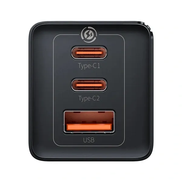 Ładowarka Sieciowa GaN 65W BASEUS GAN5 Pro 3 Porty USB-C/A - Czarny