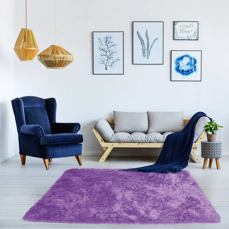 Dywan Shaggy 160x120 cm Do Salonu I Sypialni - Fioletowy