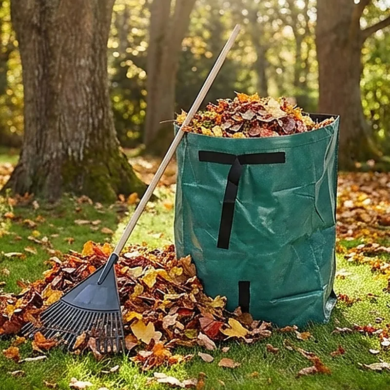 Worek Ogrodowy 175l Z Uchwytami Na Liście Trawę Gałęzie - Zielony
