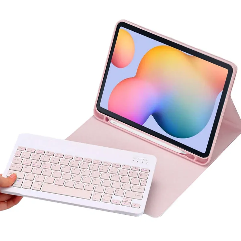 Etui Z Klawiaturą Bluetooth Do Galaxy Tab S6 Lite 10 - Różowe