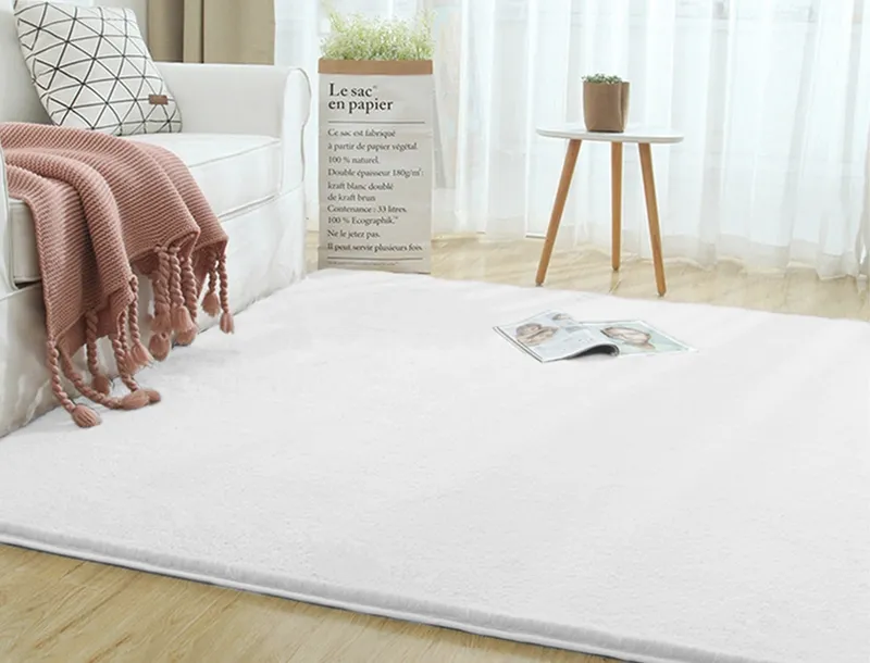 Dywan Rabbit 100x60 cm Miękki Pluszowy Do Salonu I Sypialni - Biały