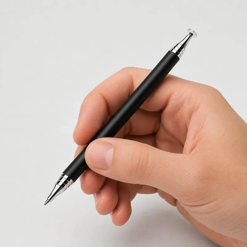 Rysik 2w1 Z Długopisem Stylus Pen Do Tabletu Telefonu - Czarny