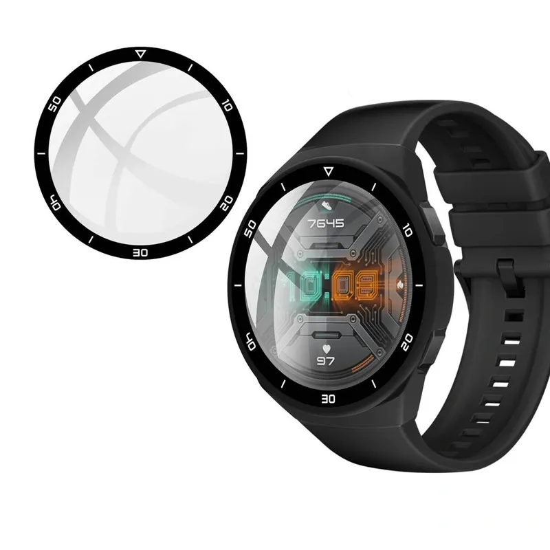 Etui Do Huawei Watch GT 2E Z Szkłem Hartowanym 2w1 - Czarne