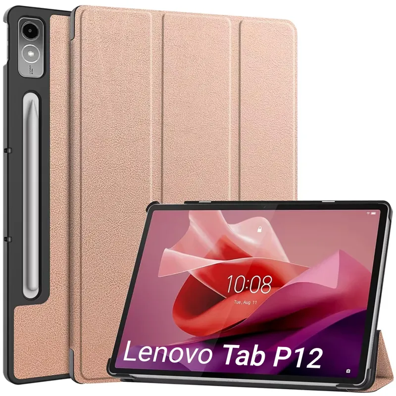 Etui Smart Case Do Lenovo Tab P12 TB370 12 7" Z Podstawką - Różowe