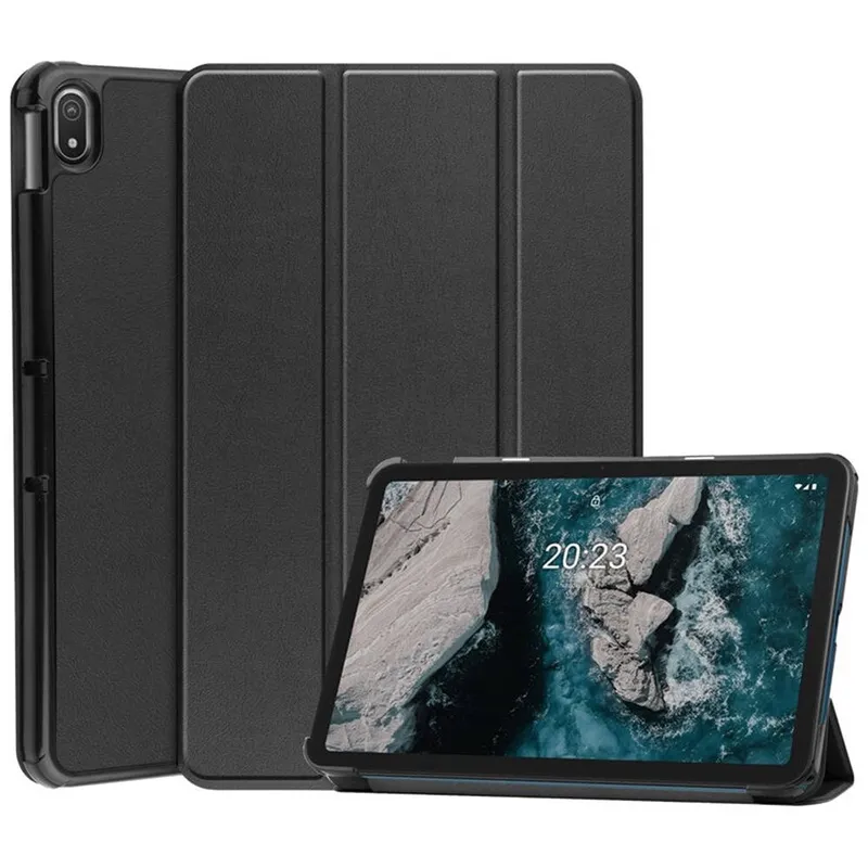 Etui Smart Case Do Nokia T20 Czarne - Ochronne Z Podstawką