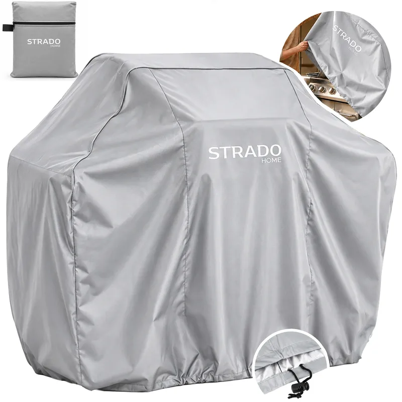 Pokrowiec Na Grill 77x66x100 cm Wodoodporny Ochrona UV - Srebrny