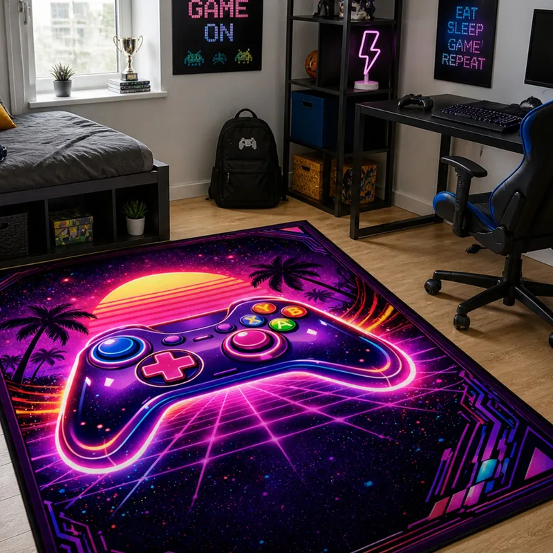 Dywan Gamingowy Mata Pod Fotel Antypoślizgowy 170x120 - Retro Pad 150x100 cm