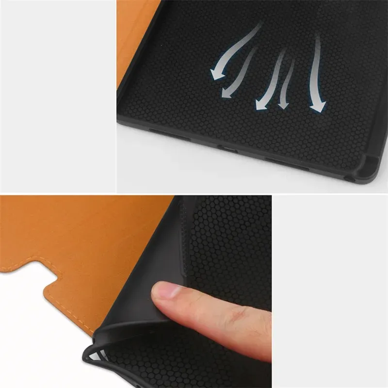 Etui Skórzane Lenovo Tab M11 10.95 Z Kieszeniami I Podstawką - Brązowe