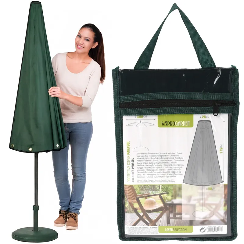 Pokrowiec Na Parasol Ogrodowy 175x50 cm Wodoodporny UV - Ciemnozielony