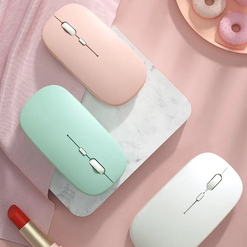 Myszka Bezprzewodowa Bluetooth 2.4G Sensor Optyczny - Różowa