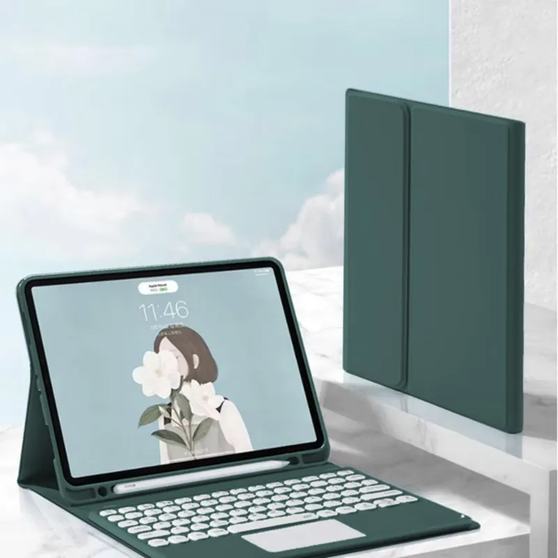 Etui Z Klawiaturą Do IPad Pro 13 2024 M4 Gen. 5 A2925 - Zielone