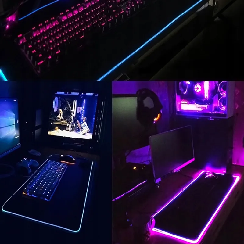 Podkładka Pod Mysz RGB 80x30 LED XXL Kosmos - Czarna