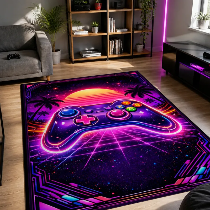 Dywan Gamingowy Mata Pod Fotel Antypoślizgowy 170x120 - Retro Pad 150x100 cm