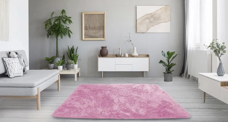 Dywan Shaggy 300x200 cm Miękki I Puszysty Do Salonu - Różowy