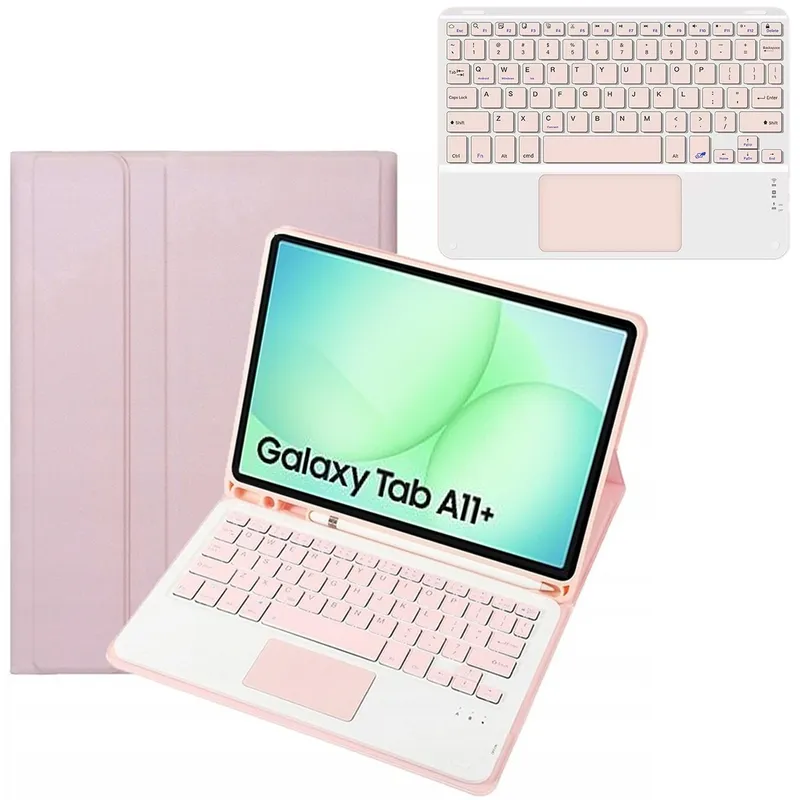 Etui Z Klawiaturą Bluetooth Do SAMSUNG Galaxy Tab A11+ 10.9" - Różowe