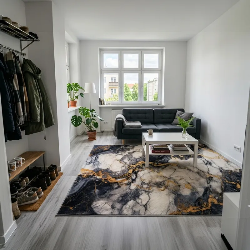 Dywan Do Salonu 220x160 Nowoczesny NOVO Marmur Antypoślizgowy