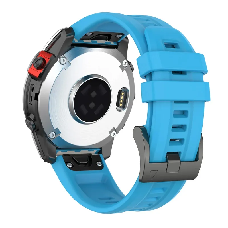 Pasek Silikonowy Do Garmin Fenix 6X 220x26mm Bransoleta - Błękitny