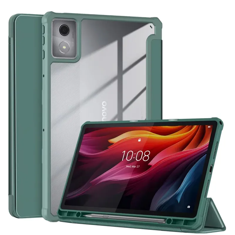 Etui Z Klapką Clear Do Lenovo Tab K11 Plus 11.45 - Zielone