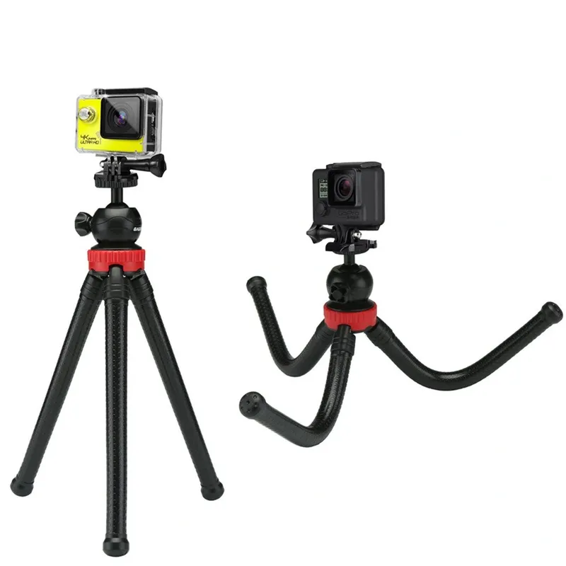 Statyw Tripod Elastyczny Uniwersalny Do Telefonu GoPro Gwint 1/4 - Czarny