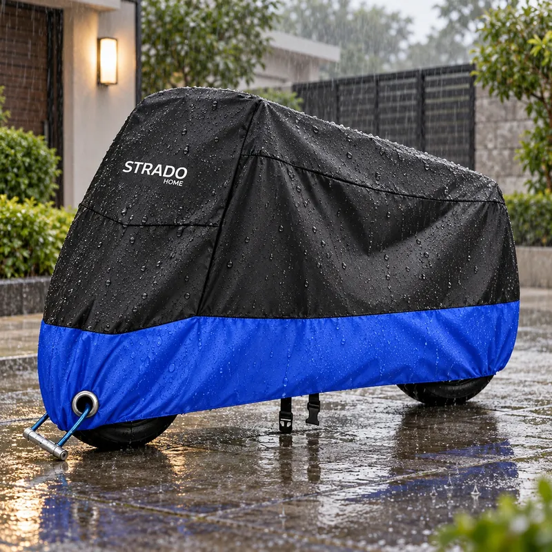 Pokrowiec Na Motocykl Skuter 2 Rowery 245x105x125 cm - Czarno-Niebieski