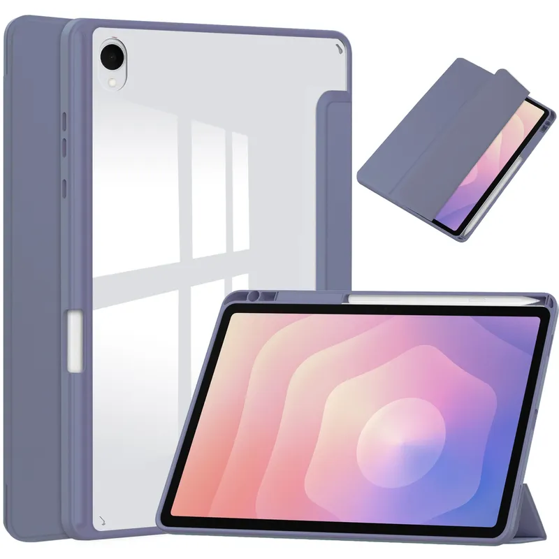 Etui Clear Pencil SAMSUNG Galaxy Tab S11 11 SM SMX736 Z Klapką - Fioletowy