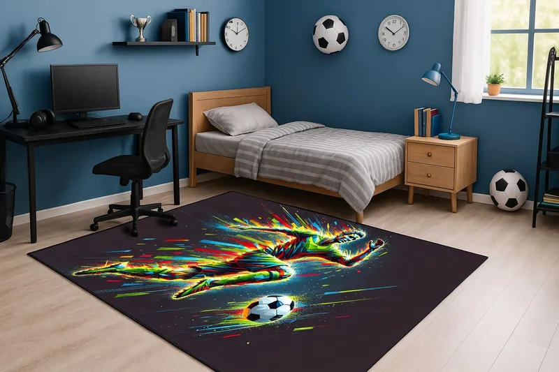 Dywan Gamingowy Mata Pod Fotel Antypoślizgowy Football 160x120 cm 160x120 cm