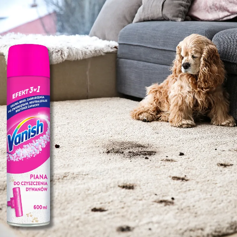 VANISH 3IN1 Action Pianka Odplamiacz Do Dywanów Wykładzin Tapicerki 600ml