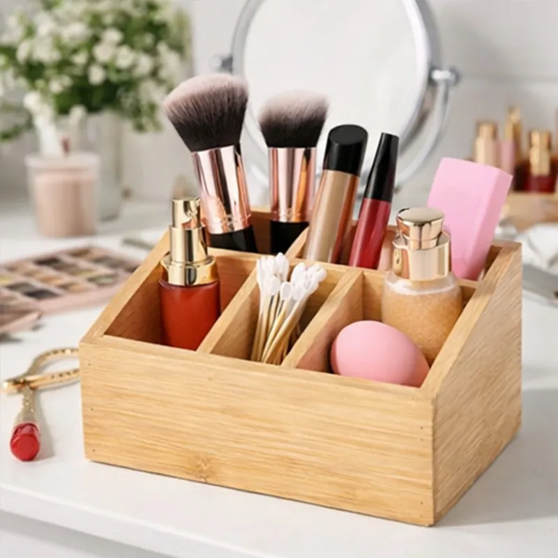 Organizer Na Kosmetyki Bambusowy 23x9x8 5 cm Na Pędzle Akcesoria