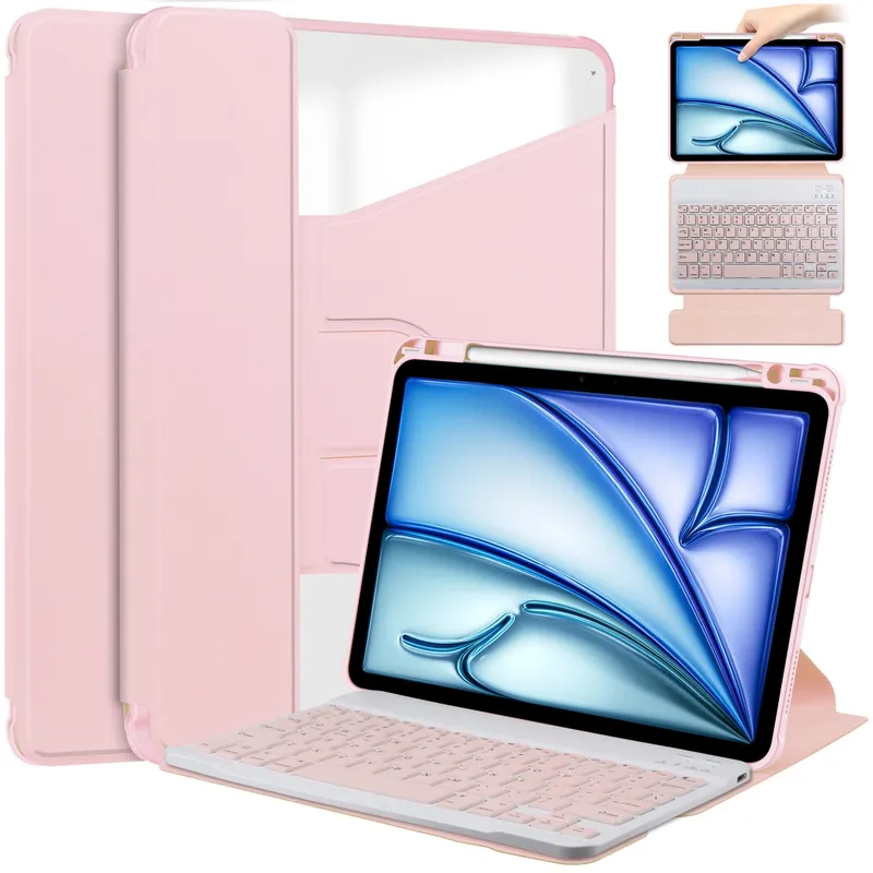 Etui Z Klawiaturą 360 Do IPad Air 13 M4/M3/M2 Ochronne - Różowe