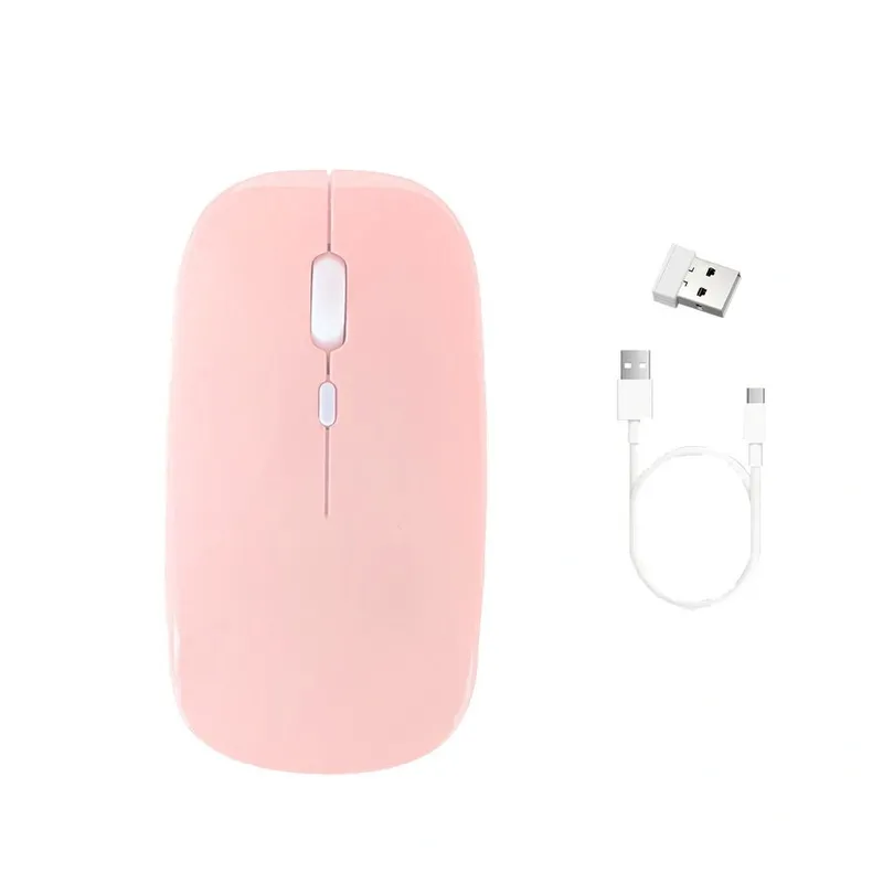 Myszka Bezprzewodowa Bluetooth 2.4G Sensor Optyczny - Różowa