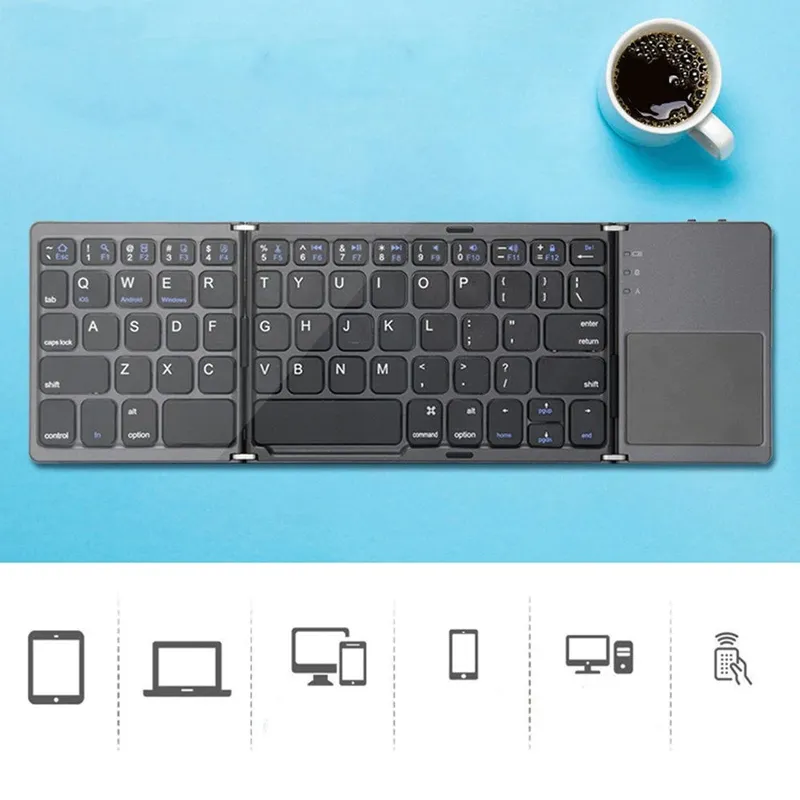 Bezprzewodowa Klawiatura Bluetooth Touchpad Składana 50H