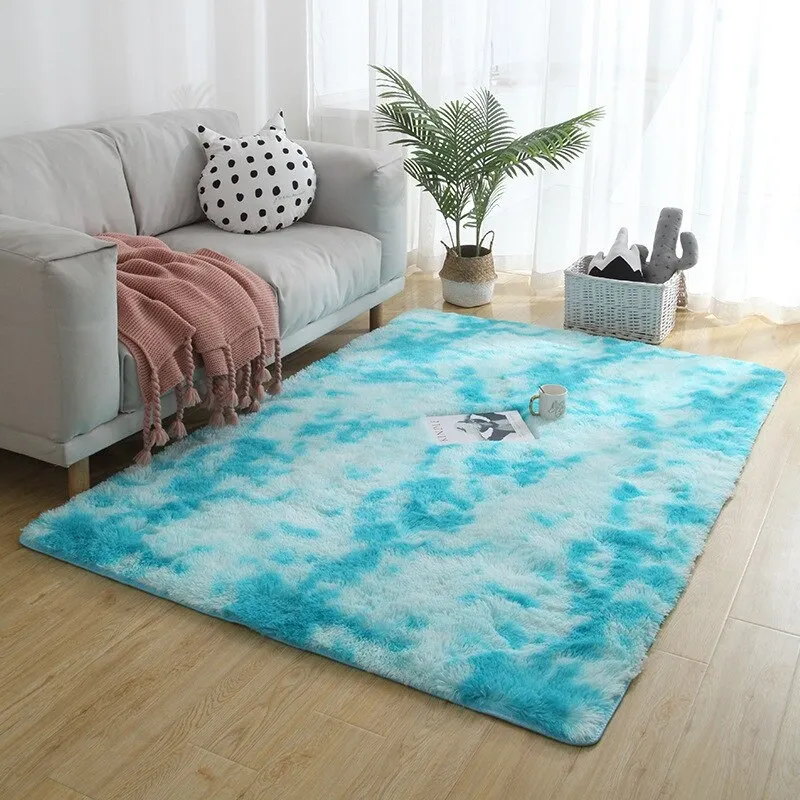 Dywan Shaggy Ombre 150x80 cm Do Salonu I Sypialni - Błękitny
