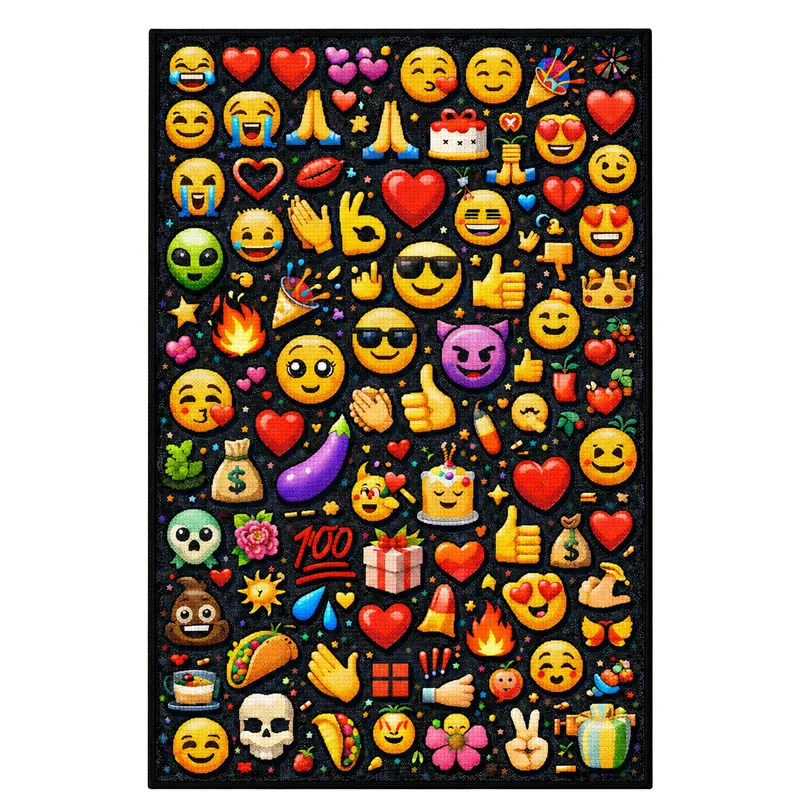 Dywan Gamingowy Mata Pod Fotel Antypoślizgowy 170x120 cm - Emoji 3D 150x100 cm