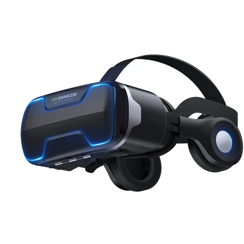 Okulary Gogle 3D VR Shinecon G02ED Do Telefonu Wbudowane Słuchawki - Czarny