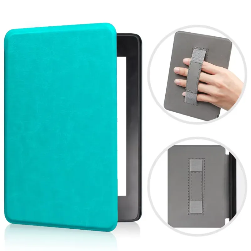 Etui Skórzane Do Kindle Paperwhite 6 Z Uchwytem - Niebieski