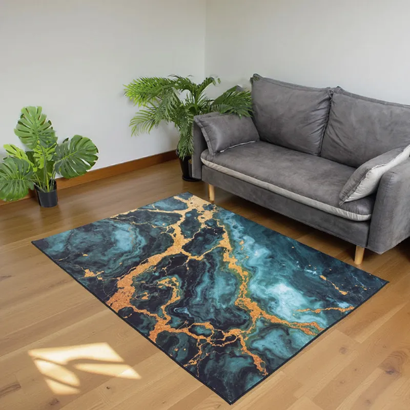 Dywan Novo 200x200 cm Miękki Velvet Do Salonu I Sypialni - Malachit