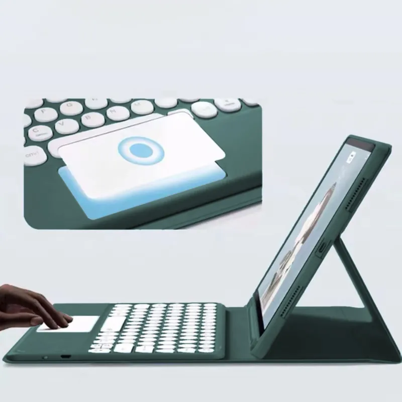 Etui Z Klawiaturą Do IPad Air 13 Gen 6 A2898 - Zielone