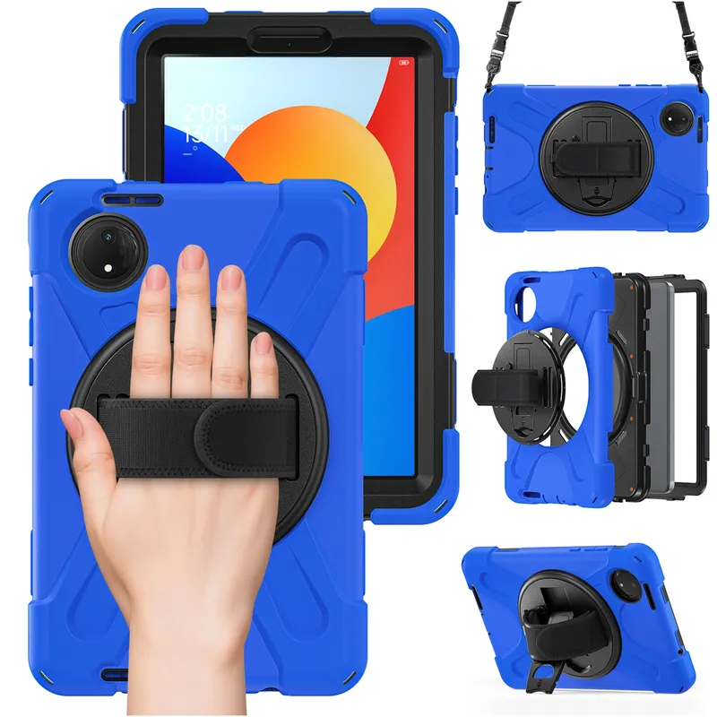 Etui Pancerne Shockproof Z Uchwytem Do XIAOMI Redmi Pad SE 8.7 - Niebieskie